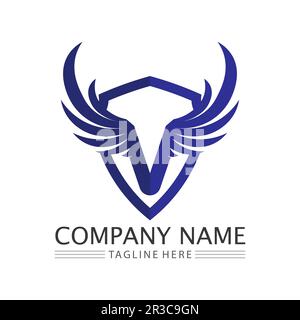 Wings black icons vector set. Modern minimalistic design. Stock Vector