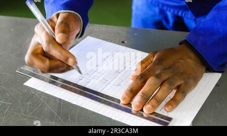 Vocational Skills Training Centre in Africa Stock Photo