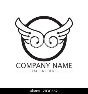 Wings logo vector icon symbol illustration design template Stock Vector