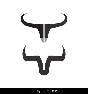 bull logo and horn badges logo icon shield Stock Vector