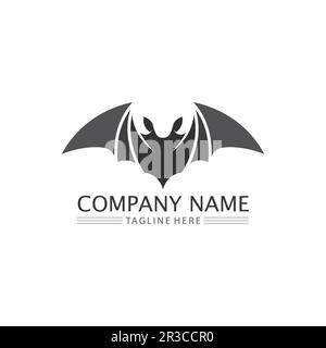 bat logo vector icon logo template illustration design Stock Vector
