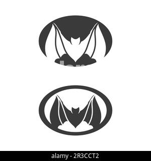 bat logo vector icon logo template illustration design Stock Vector