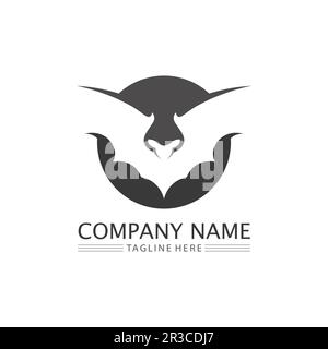 bat logo vector icon logo template illustration design Stock Vector