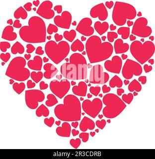 red heart design using small hearts vector Stock Vector