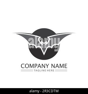 bat logo vector icon logo template illustration design Stock Vector