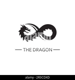 Dragon design logo vector icon illustration design logo template fantasy animals Stock Vector