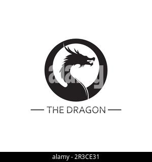 Dragon design logo vector icon illustration design logo template fantasy animals Stock Vector
