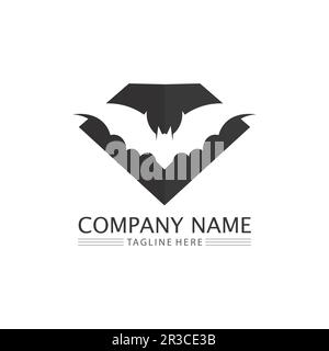 bat logo vector icon logo template illustration design Stock Vector