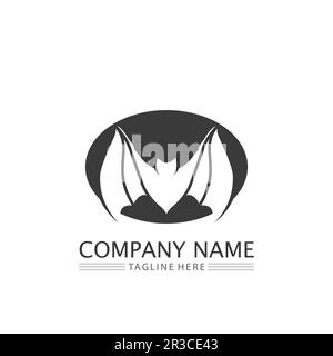 bat logo vector icon logo template illustration design Stock Vector
