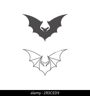 bat logo vector icon logo template illustration design Stock Vector