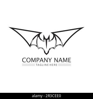 bat wing vector icon logo template illustration design Stock Vector
