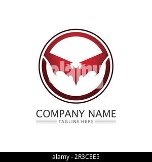 bat wing vector icon logo template illustration design Stock Vector