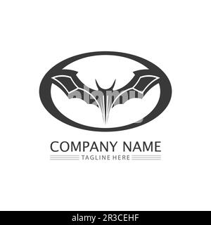 bat wing vector icon logo template illustration design Stock Vector