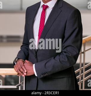 Close-up cropped Caucasian hands and arms of businessman Stock Photo