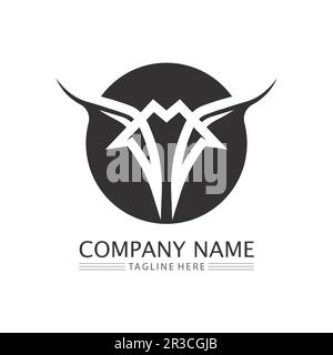 Bull logo and symbols vector template icons app Stock Vector