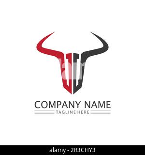 Bull logo and symbols vector template icons app Stock Vector