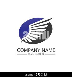 Falcon wings Logo Template vector illustration design Stock Vector