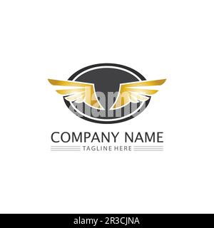 Falcon wings Logo Template vector illustration design Stock Vector