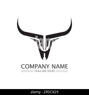 Bull logo and symbols vector template icons app Stock Vector