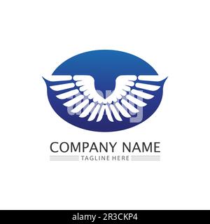 Falcon wings Logo Template vector illustration design Stock Vector