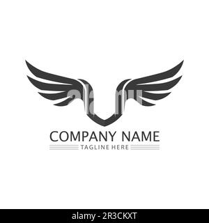 Falcon wings Logo Template vector illustration design Stock Vector