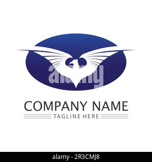 Falcon Eagle Bird Logo Template Vector Icon Stock Vector