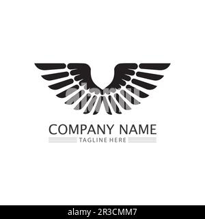 Falcon wings Logo Template vector illustration design Stock Vector