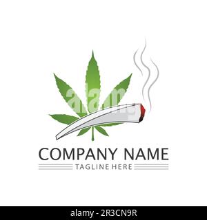 cannabis logo and marijuana leaf icon vector Stock Vector