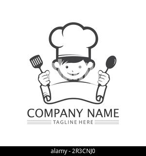 hat chef logo template vector illustration Stock Vector