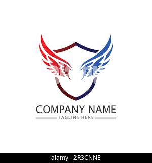 Falcon wings Logo Template vector illustration design Stock Vector