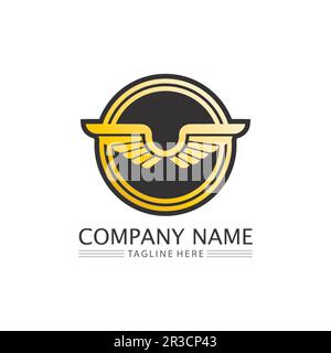 Falcon wings Logo Template vector illustration design Stock Vector