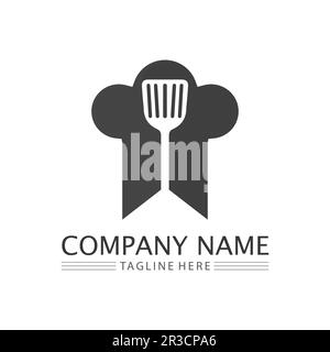 chef hat logo and icon vector design template Stock Vector
