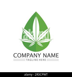 cannabis logo and marijuana leaf icon vector Stock Vector
