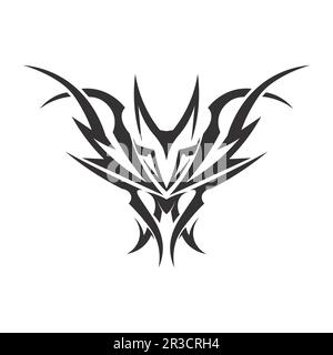 tribal pattern tattoo vector art design,tattoo tribal abstract sleeve, sketch art design isolated on white background,Simple logo. Stock Vector
