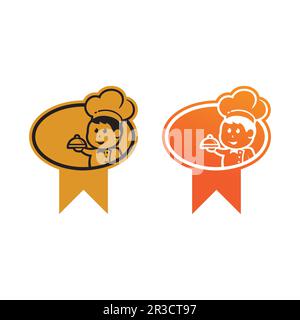chef hat logo and icon vector design template Stock Vector