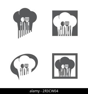 hat chef logo template vector illustration Stock Vector
