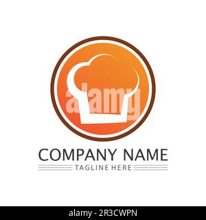 chef hat logo and icon vector design template Stock Vector