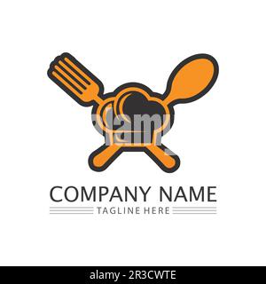 chef hat logo and icon vector design template Stock Vector