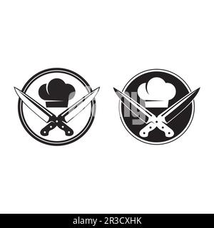 chef hat logo and icon vector design template Stock Vector