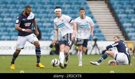 Blackburn Rovers' Scott Dann in action during todays match. The game finished goallessMillwall FC 10/03/13 Millwall FC V Blackburn Rovers  10/03/13 FA Stock Photo