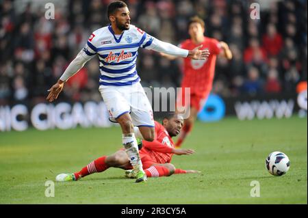 Armand Traore of Queens Park Rangers in action during the Barclays Premier League match between Southampton and Queens Park Rangers at St Mary's on Sa Stock Photo