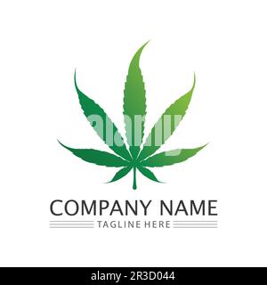 cannabis logo and marijuana leaf icon vector design Stock Vector