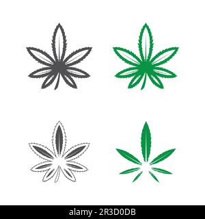 cannabis logo and marijuana leaf icon vector design Stock Vector