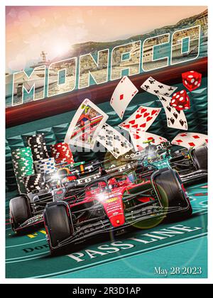 Monaco Formula 1 Open Wheeled Painting Poster