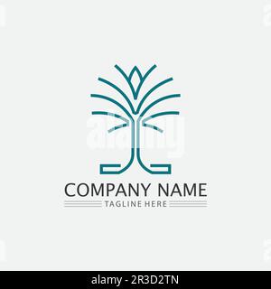 Tree leaf vector and green logo design friendly concept Stock Vector