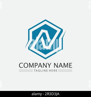 N Letter and fnt Logo Template vector icon illustration design Stock Vector