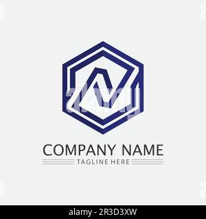 N Letter and fnt Logo Template vector icon illustration design Stock Vector