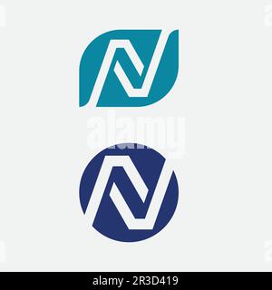 N Letter and fnt Logo Template vector icon illustration design Stock Vector