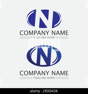 N Letter and fnt Logo Template vector icon illustration design Stock Vector