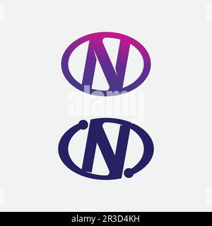 N Letter and fnt Logo Template vector icon illustration design Stock Vector